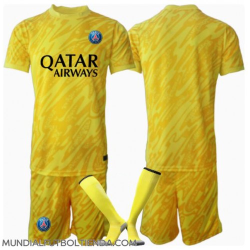 Camiseta Paris Saint-Germain Portero Tercera Equipación Replica 2024-25 para niños mangas cortas (+ Pantalones cortos)
